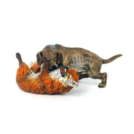 Jagdhund mit Fuchs