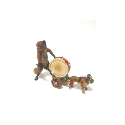 Fuchs / Trommel von Hund gezogen