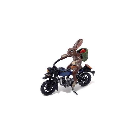 Hase Motorrad mit Korb / Osterei