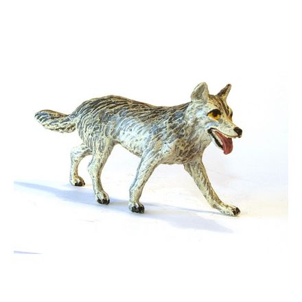 Wolf laufend Maul offen