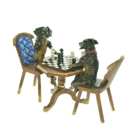 2 Dackel Schachspieler