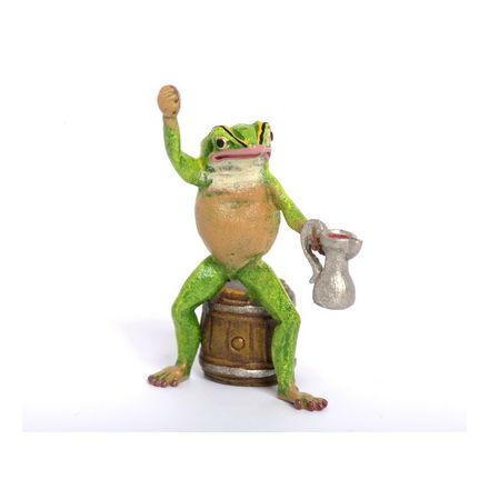 Frosch auf Faß/Bierkrug