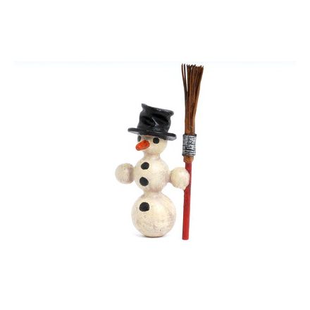 Schneemann mit Besen