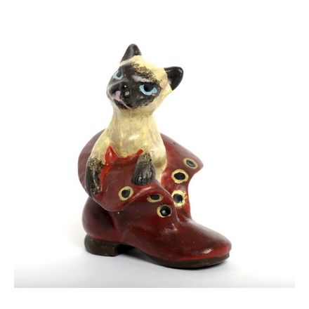 Katze Siam im Schuh